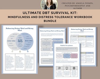 Cuaderno de trabajo de terapia DBT: Regulación emocional y habilidades de afrontamiento basadas en la atención plena. Salud mental. PDF imprimible.