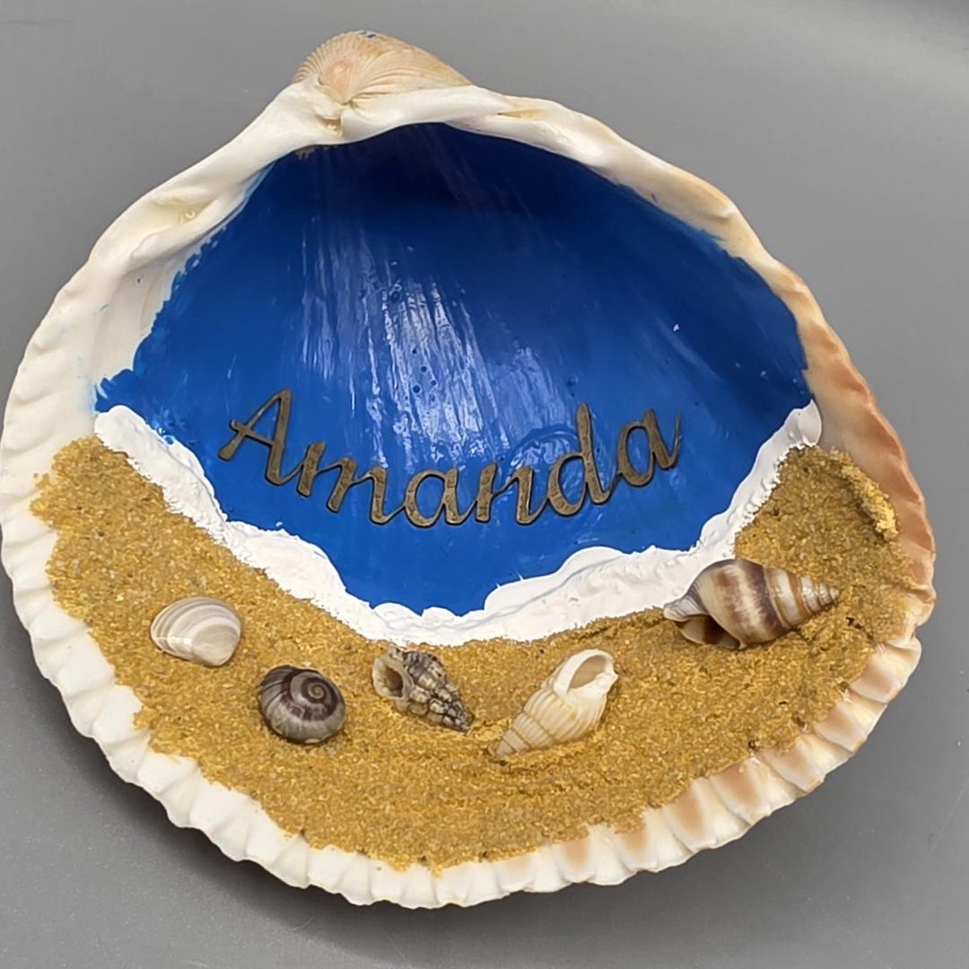 Personalized With Name Cockle Shell Beach Ornament - Etsy