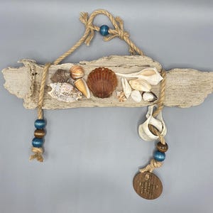 Driftwood and Shell Coastal Wall Art | Beach House Hanging Decor | Ocean Lover Gift