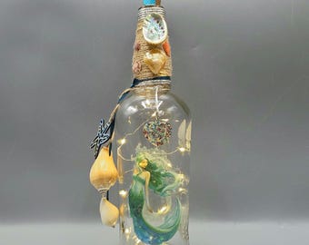 Coastal Mermaid Tequila Decorative Bottle Light