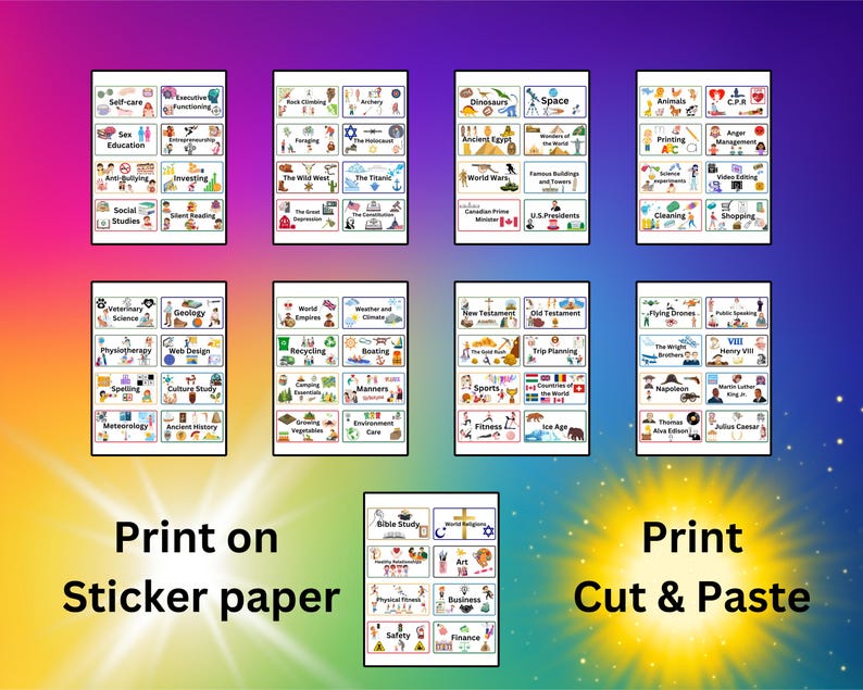 300 Subject Labels: Printable Labels for Homeschool. Instant Download ...