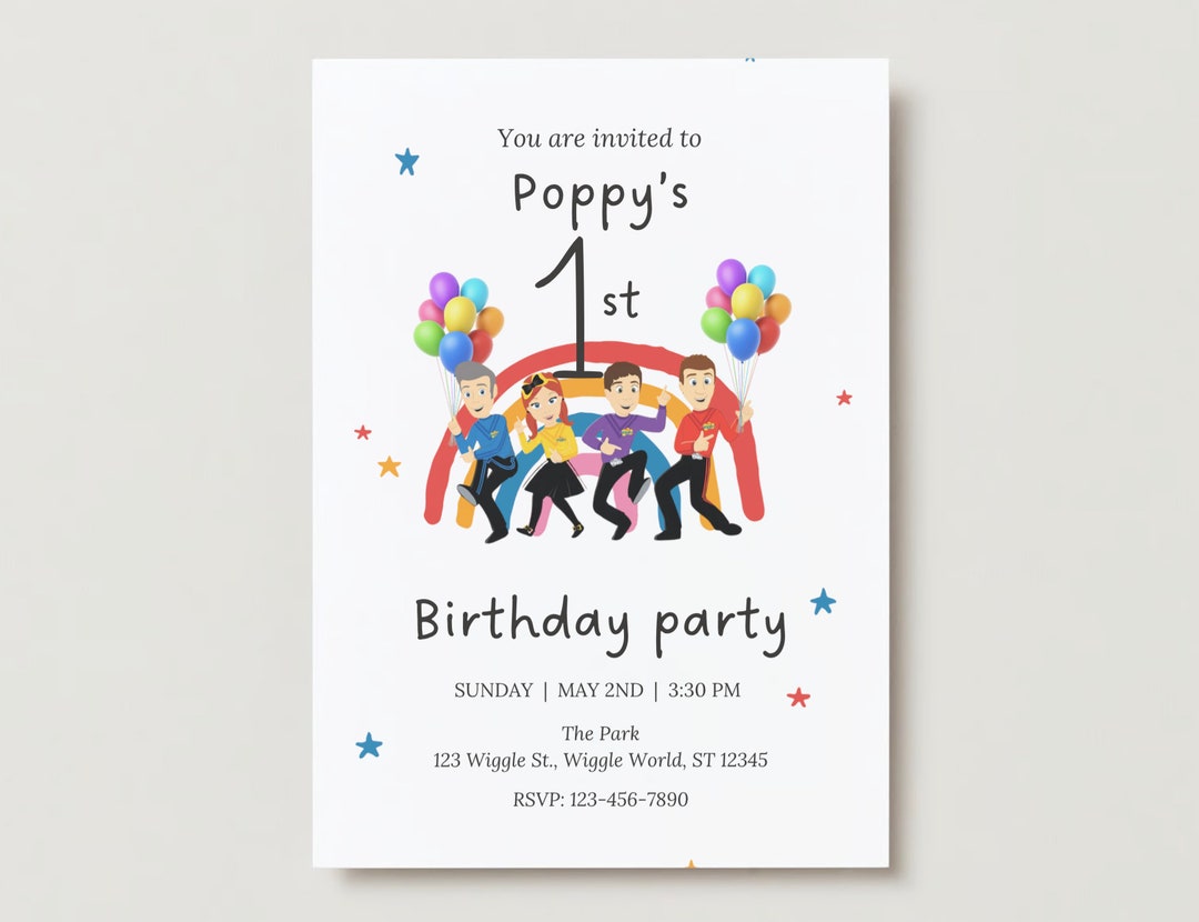 The Wiggles Birthday Invitation Etsy — free download