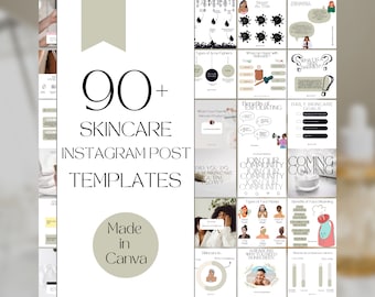 Skincare Instagram Templates: Esthetician & Dermatologist Canva Posts (90+)