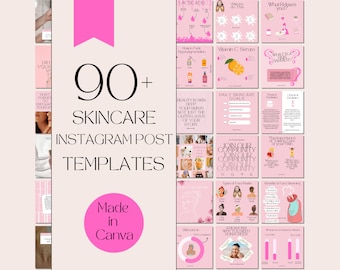 90+ Esthetician Instagram Templates | Skincare Instagram Template | Luxury Templates | Skincare Social Media | Canva Template