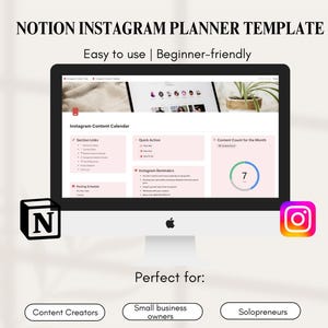 Notion Template Instagram Planner| Content Planner| Content Calendar| Notion Planner| Notion Template for Content Creators| Social Media