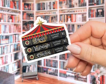 Pegatinas de la pila de libros de Caraval, pegatinas de Caraval, pegatinas de la serie Caraval, pegatinas de los libros de Stephanie Garber, Caraval Scarlett y Julian