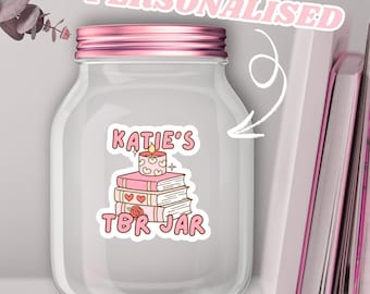 Custom TBR Jar Sticker, Personalised Name Bookish Sticker, Custom Bookish Sticker, TBR Sticker, Custom Book Sticker, Cute Bookish Stickers