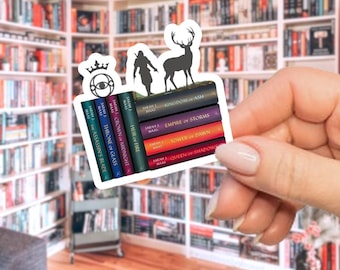 Throne of Glass Book Stack Sticker, Throne of Glass Sticker, TOG Stickers, SJM Books Sticker, TOG Celaena Stickers, Throne of Glass Merch