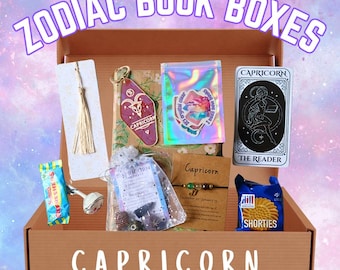 Cita a ciegas personalizada con un libro, caja misteriosa de libros del zodíaco, caja de regalo de Capricornio, pegatina de Capricornio, regalos del signo zodiacal, regalos para Capricornio