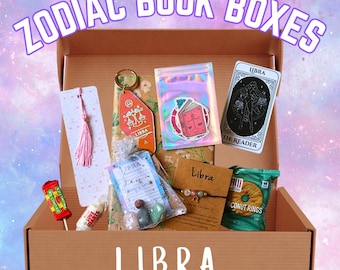 Caja de libros del zodíaco, caja de regalo de Libra, paquete literario de Libra, regalos del signo zodiacal, cita a ciegas con un libro del zodíaco, regalos para amantes de los libros de Libra