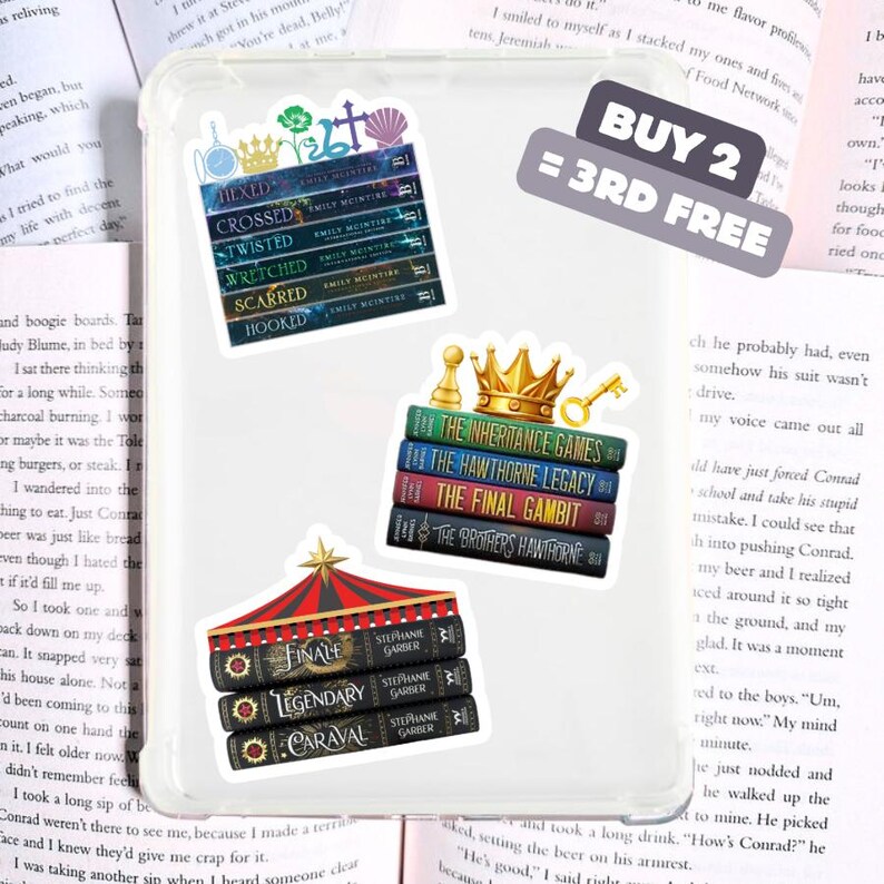 Inheritance Games Book Stack Sticker, Inheritance Games Stickers ...