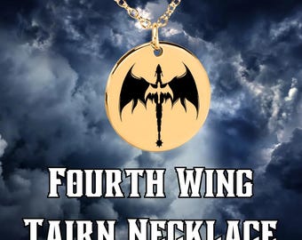 Collier dragon Tairn de la quatrième aile : bijoux livresques gravés au laser