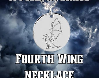 Collier dragon quatrième aile : citation de Liam Mairi, bijoux livresques