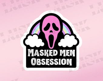 Masked Men Stickers, Bookish Masked Men, Dark Romance Stickers, Book Boyfriend, Cute Mask Sticker, Scream Sticker, Masked Men Obsessed