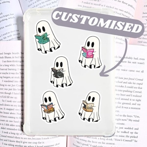 Adesivi per libri personalizzati, adesivi per libri personalizzati, adesivi per libri di Halloween, adesivi per la lettura dei fantasmi, adesivi per libri personalizzati, regali a tema libri
