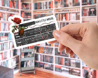 Pegatinas de la pila de libros de Haunting Adeline, Pegatinas de Haunting Adeline, Corre ratoncito, Zade Meadows, Zade y Adeline, Regalos de pegatinas de romance oscuro