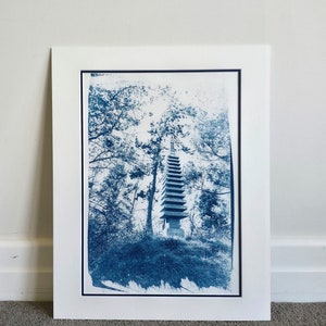 Japanese Garden #3, Cyanotype Print, Fine Art Print, Alternative Photographic Process, A3 Print, Minimalist Wall Decor