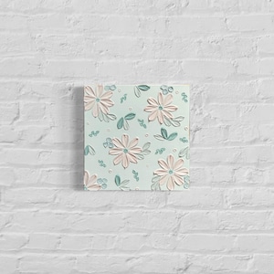 Mint Daisy Textured Wall Art | 3D Floral Canvas in Cream & Teal | Original Handmade Pastel Art | Modern Nursery or Gift Decor | “Botanical”