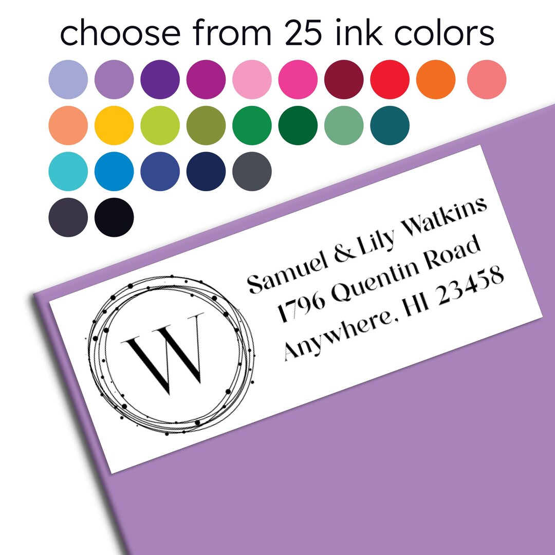 Address Labels With Cute, Modern Monogram, Initial Personalized Return ...