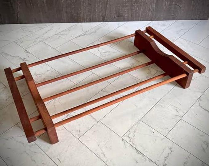 Vintage MCM Teak Wood Casserole Dish Rack /holder - Holds 9” X 13 ...