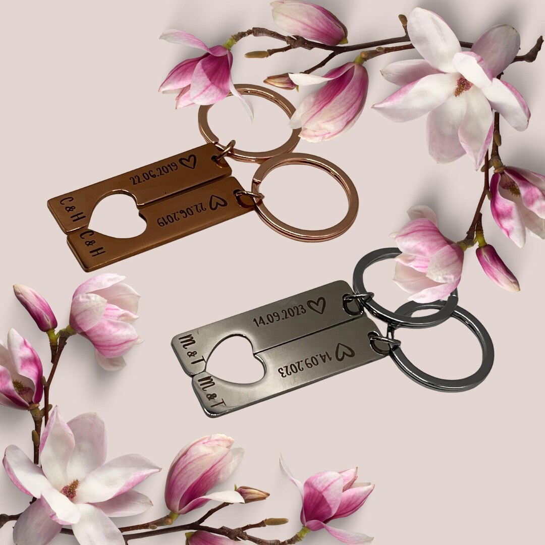 Partner Gift Personalized Partner Keychains - Matching Gift for Boyfriend ...