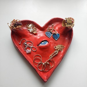 Clay Decor,Clay Accessory,Heart Clay,The Devil Decor,Red Decor,Fear Decor,Horror Decor,Air Dry Clay,Creepy Decor,Gifts for Girls,Handmade