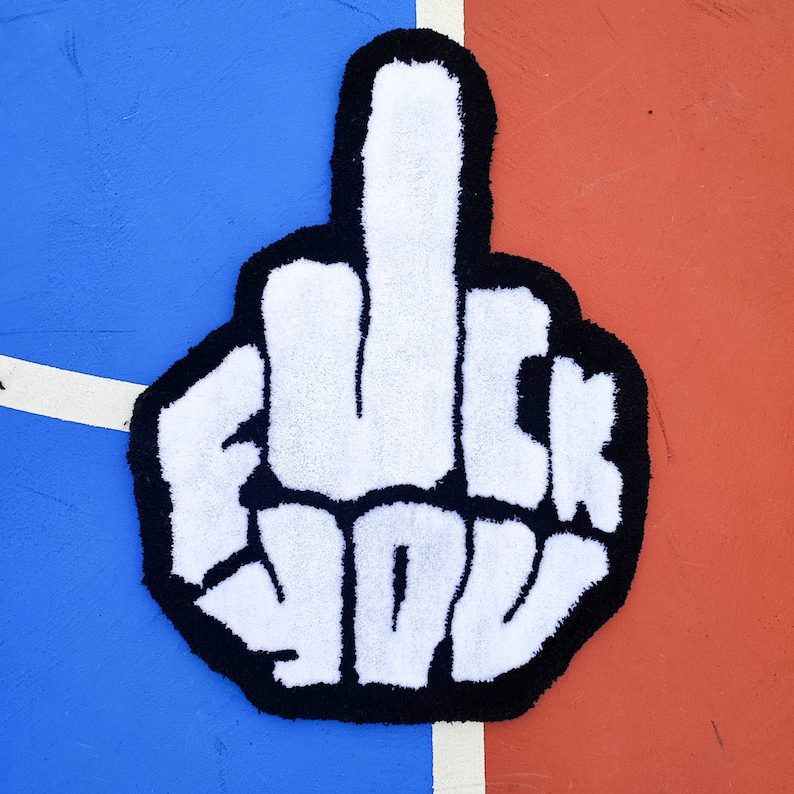 Fuck You Rug,Tufted Rug,Cool Rugs,Unique Rugs,Fun Rug,Handmade Rug,Custom Rug,Area Rug,Home Decor,Gift for Her,Funny Rug,Personalized Rug image 1