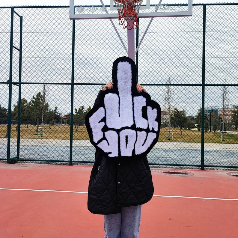 Fuck You Rug,Tufted Rug,Cool Rugs,Unique Rugs,Fun Rug,Handmade Rug,Custom Rug,Area Rug,Home Decor,Gift for Her,Funny Rug,Personalized Rug image 9