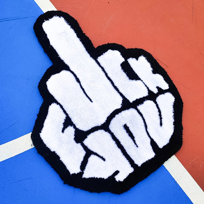 Fuck You Rug,Tufted Rug,Cool Rugs,Unique Rugs,Fun Rug,Handmade Rug,Custom Rug,Area Rug,Home Decor,Gift for Her,Funny Rug,Personalized Rug image 2