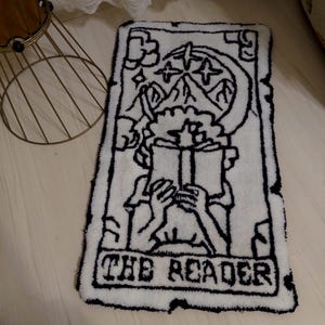 Tarot getufteter Teppich, %100 Handgefertigter Teppich, Tarotkartenteppich, Geschenk, Leserteppich, Kühlteppich, Wohnzimmerteppich, Schlafzimmerteppich