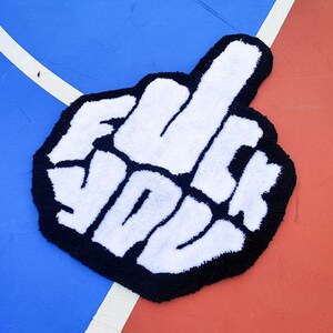 Fuck You Rug,Tufted Rug,Cool Rugs,Unique Rugs,Fun Rug,Handmade Rug,Custom Rug,Area Rug,Home Decor,Gift for Her,Funny Rug,Personalized Rug image 3
