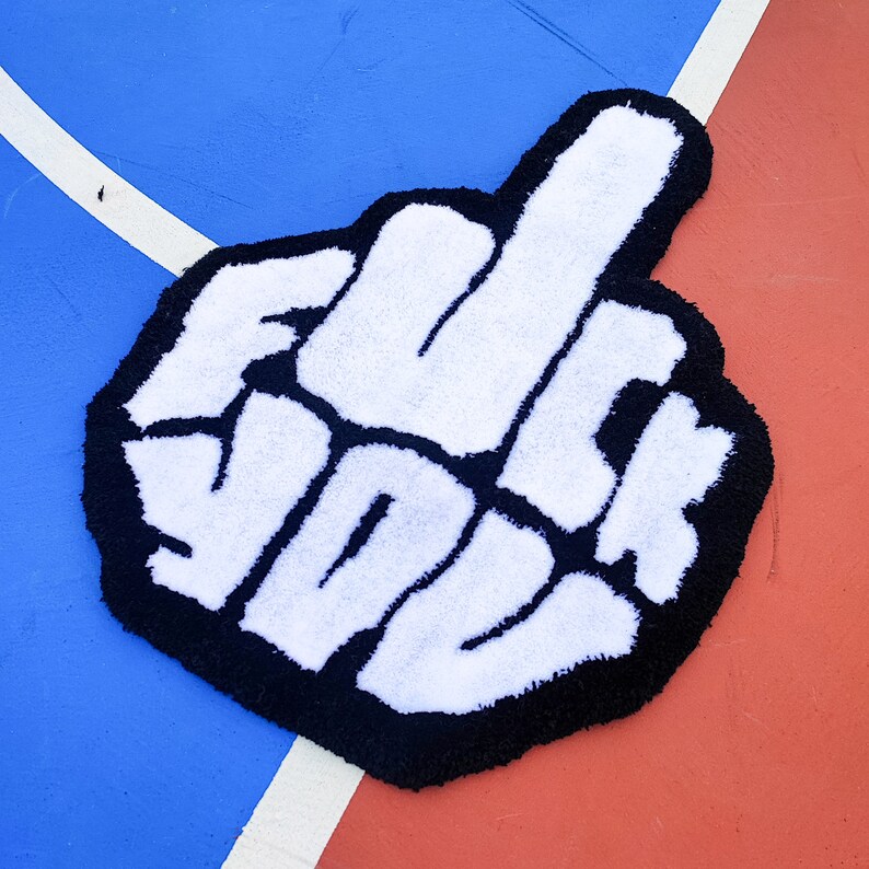 Fuck You Rug,Tufted Rug,Cool Rugs,Unique Rugs,Fun Rug,Handmade Rug,Custom Rug,Area Rug,Home Decor,Gift for Her,Funny Rug,Personalized Rug image 3