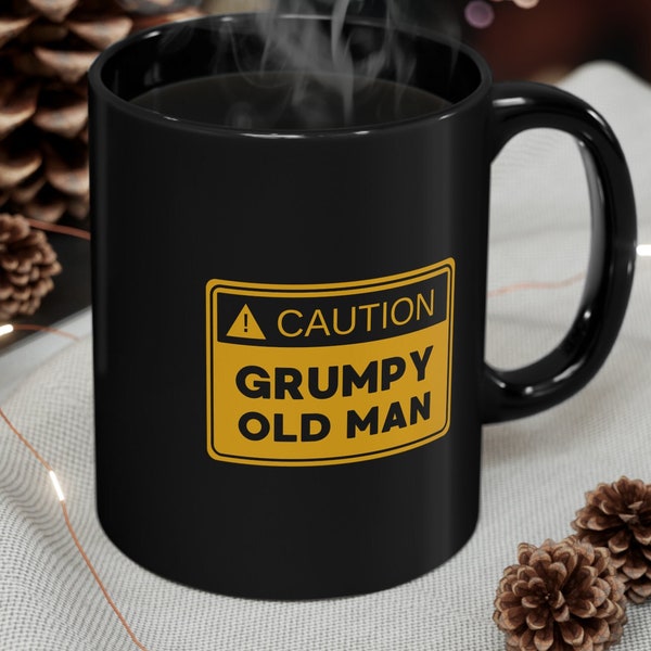 Grumpy Old Man Mug - Funny Elderly Coffee Mug - Old Age Gag Gift For Grandad - 60th birthday gift