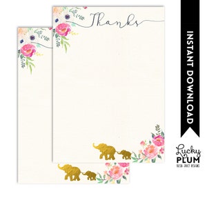 Elephant Thank You Card / Dumbo Thank You Card / Animal Thank You Card ...
