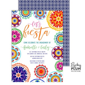 Fiesta Engagement Invitation / Fiesta Couples Shower Invitation / Fiesta Wedding Shower Invitation / Mexican / Printable Digital FT01 image 1