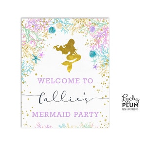 Mermaid Welcome Sign / Starfish Welcome Sign / Under the Sea Welcome Sign / Ocean Welcome Sign / Seashell Coral Printable  MD02