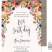 Adult Floral Birthday Invitation / Surprise Birthday Invite / Milestone Birthday Invite / 30th 40th 50th 60th 70th 80th 90th *Digital