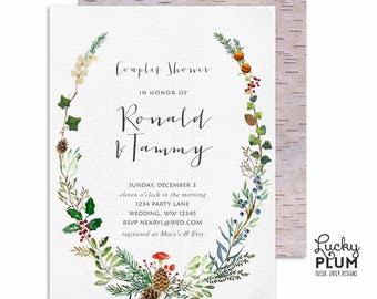 Winter Couples Shower Invitation / Christmas Couples Shower Invitation / Winter Engagement Invitation / Christmas  Engagement Invitation