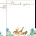 Safari Thank You Note Card / Animal Thank You Note Card / Jungle Thank You Note Card / Elephant Giraffe Lion Monkey *Printable SF01