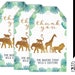 Safari Favor Tag / Safari Gift Tag / Safari Thank You Tag / Jungle Animal Elephant Giraffe Lion Monkey Green Gold / DIY Printable SF01