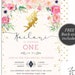 Fairy First Birthday Invitation / Pixie Birthday Invitation / First Birthday Invitation / Pink Gold Floral Invite / Digital Printable FY01