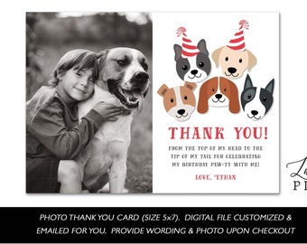 Dog Thank You Photo Card / Puppy Thank You Photo Card / Doggie Thank You Photo Card / Puppy Dog Canine DIY Printable DG02