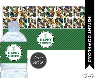 Insect water Bottle Label / Bug Napkin Rings / Insect Playdoh Label / Bee Ant Beetle Grasshopper Wasp / Printable DIY Digital IN01