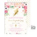 Baptism Invitation / Fairy Baptism Invitation / Christening Invitation / First Communion Invitation / Fairy Woodland Pink Gold FY01