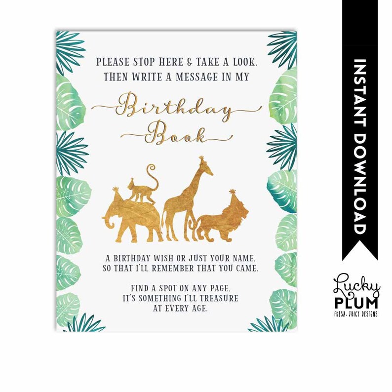 Gold Safari Birthday Invitation / Jungle Birthday Invitation / Wild Birthday Invitation / Zoo First Birthday Boy Gold SF01 image 6