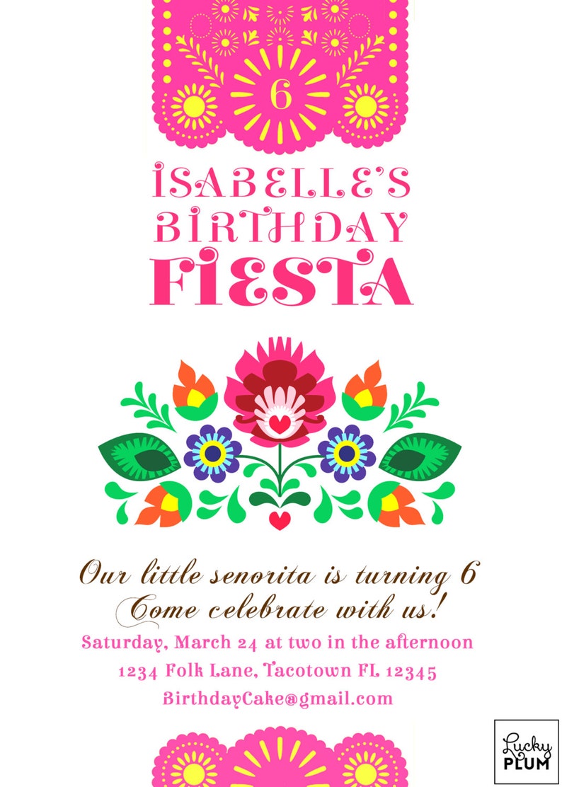 Fiesta Birthday Banner / Flower Banner / Tribal Banner / Mexican Fiesta Banner / Papel Picado Banner / Printable / DIY / Digital File image 5