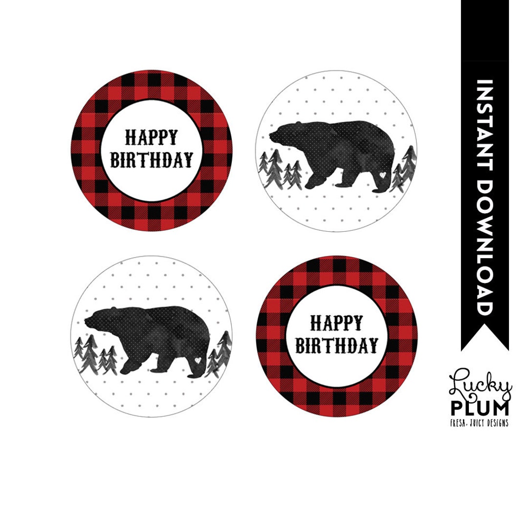 Bear Cupcake Toppers / Camping Cupcake Toppers / Woodland Cupcake ...