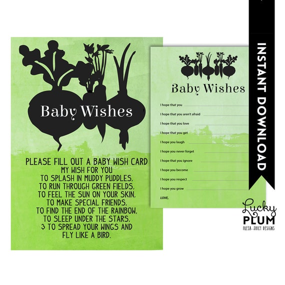 Vegetable Baby Baby Wishes / Farm Baby Wishes / Farmer's Etsy