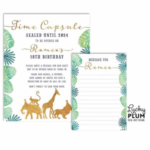 Gold Safari Birthday Invitation / Jungle Birthday Invitation / Wild Birthday Invitation / Zoo First Birthday Boy Gold SF01 image 7