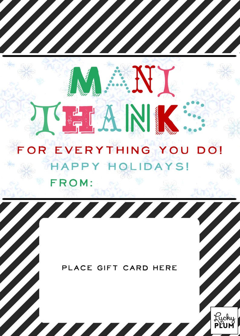 Mani Pedi Gift Card Holder Mani Thanks For All You Do Etsy